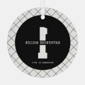 Gepersonaliseerde 1e Verjaardag Modern en Elegant Glas Ornament (Achterkant)