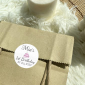 Gepersonaliseerde 1e Verjaardag Party Favoriet Ronde Sticker