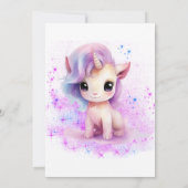 Gepersonaliseerde 1e Verjaardag Roze en Paarse Een Bedankkaart (Achterkant)