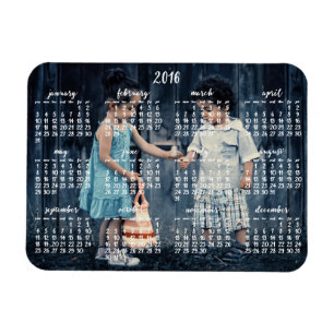Gepersonaliseerde 2016 magnetische kalender 3x4 magneet
