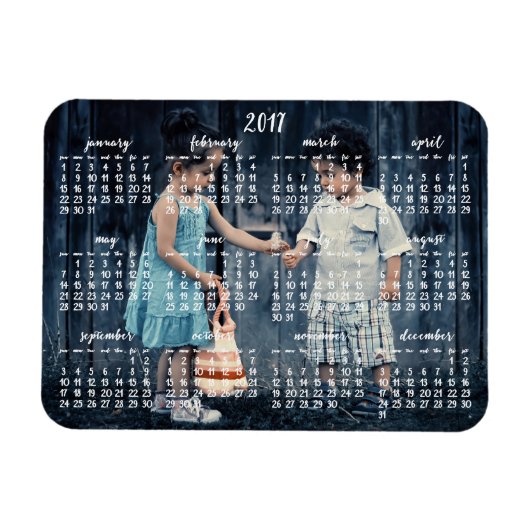 Gepersonaliseerde 2017 magnetische kalender 3x4 magneet (Horizontaal)