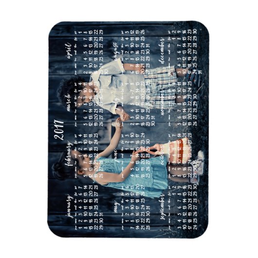 Gepersonaliseerde 2017 magnetische kalender 3x4 magneet (Verticaal)