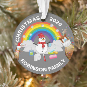 Gepersonaliseerde 2020-covid kerstboom ornament