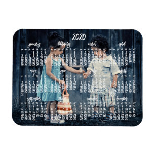 Gepersonaliseerde 2020 magnetische kalender 3x4 magneet