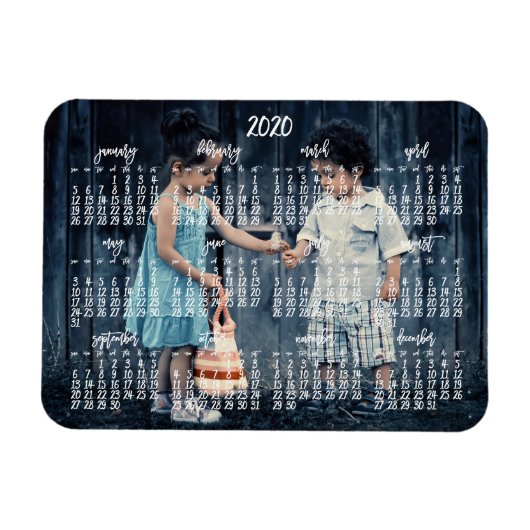 Gepersonaliseerde 2020 magnetische kalender 3x4 magneet (Horizontaal)