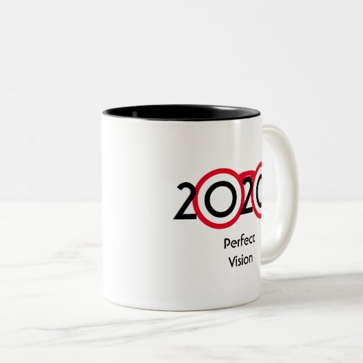 Gepersonaliseerde 2020 Perfect Vision Custom Scrip Tweekleurige Koffiemok (Voorkant rechts)
