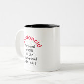 Gepersonaliseerde 2020 Perfect Vision Custom Scrip Tweekleurige Koffiemok (Voorkant links)