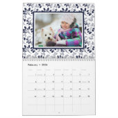 Gepersonaliseerde 2023-serie fotobladpatroon kalender (Feb 2026)