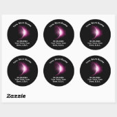 Gepersonaliseerde 2024 Solar Eclipse Pin Back Souv Ronde Sticker (Vel)