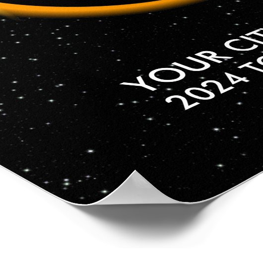 Gepersonaliseerde 2024 Solar Eclipse Souvenir Funn Poster (Hoek)