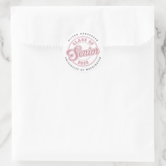 Gepersonaliseerde 2025 Afstuderen ronde Stickers (Tas)