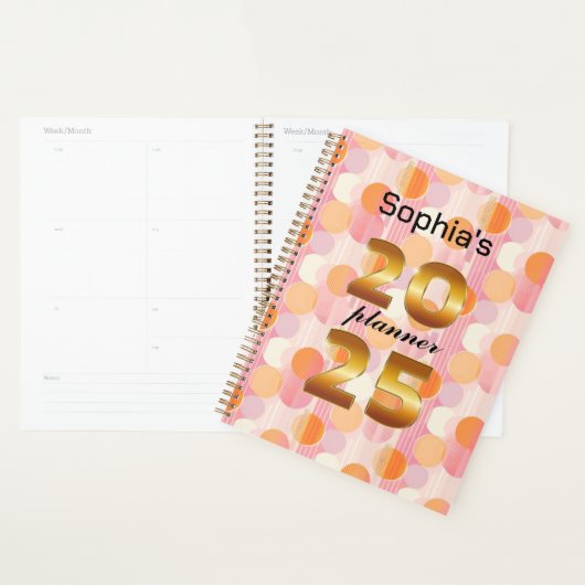 Gepersonaliseerde 2025 Planner met zachte pastelkl (Display)