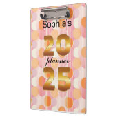 Gepersonaliseerde 2025 Planner met zachte pastelkl Klembord (Links)