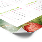 Gepersonaliseerde 2026 Aardbeien Kalender Foto Afdruk (Hoek)