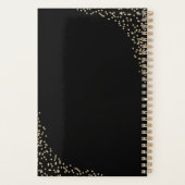Gepersonaliseerde 2026 Black Gold Glitter Planner (Achterkant)