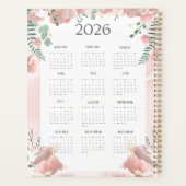 Gepersonaliseerde 2026 Roze Bloemen Psalm Christel Planner (Achterkant)