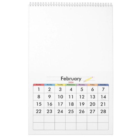 Gepersonaliseerde 2026 wandkalender | Aangepaste f Kalender (Feb 2026)