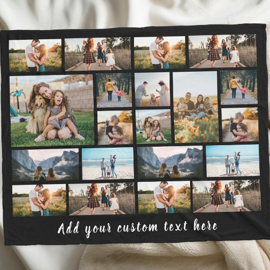 Gepersonaliseerde 20 foto collage fleece deken