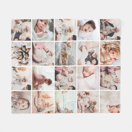 Gepersonaliseerde 20-foto deken (Voorkant (Horizontaal))