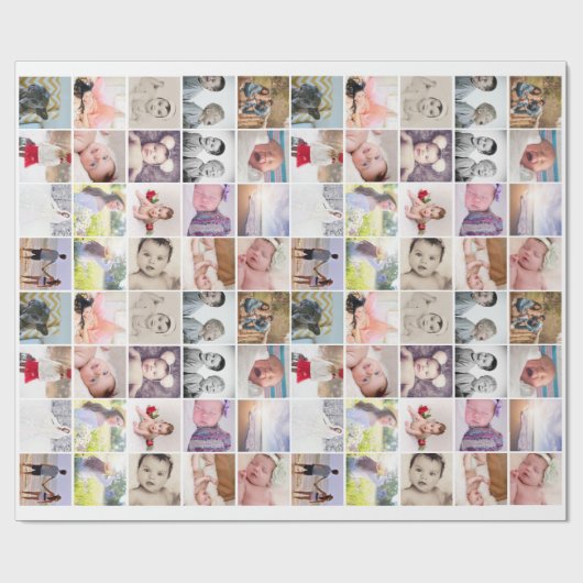 Gepersonaliseerde 20 Fotocollage Cadeaupapier (Vlak)