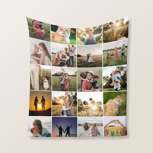 Gepersonaliseerde 20 Fotocollage Fleece Deken
