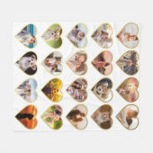 Gepersonaliseerde 20 Gouden Hart Fotocollage Fleece Deken (Voorkant (Horizontaal))