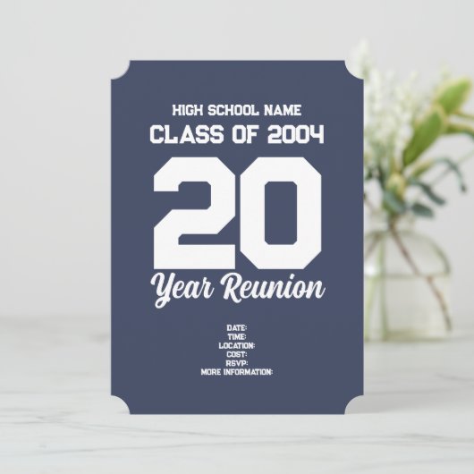 Gepersonaliseerde 20 jaar High School Reunion Eenv Kaart (Staand voorkant)