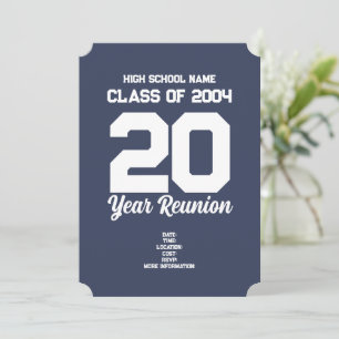 Gepersonaliseerde 20 jaar High School Reunion Eenv Kaart