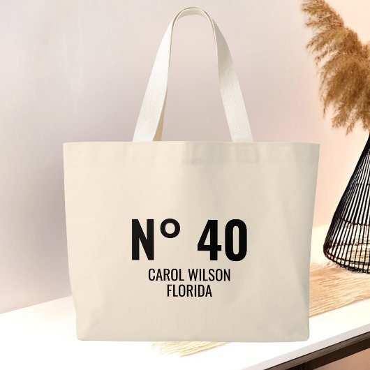 Gepersonaliseerde 20e 30e 40e 50e 60e 70 Verjaarda Grote Tote Bag