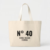 Gepersonaliseerde 20e 30e 40e 50e 60e 70 Verjaarda Grote Tote Bag (Voorkant)