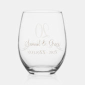 Gepersonaliseerde 20e Jubileum Keepsake Custom Gif Wijnglas Zonder Voet (Achterkant)