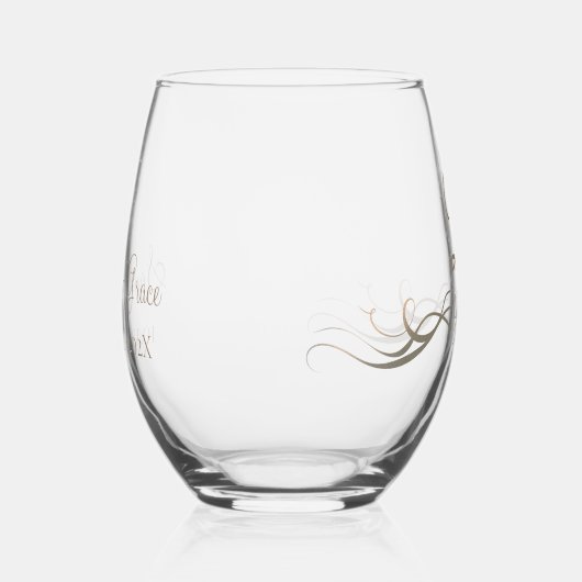 Gepersonaliseerde 20e Jubileum Keepsake Custom Gif Wijnglas Zonder Voet (Rechts)