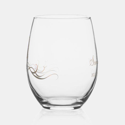 Gepersonaliseerde 20e Jubileum Keepsake Custom Gif Wijnglas Zonder Voet (Links)