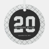 Gepersonaliseerde 20e verjaardag Modern en Elegant Glas Ornament (Voorkant)