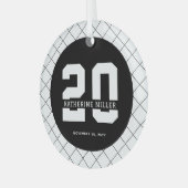 Gepersonaliseerde 20e verjaardag Modern en Elegant Glas Ornament (Voorkant links)