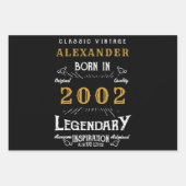 Gepersonaliseerde 21e verjaardag, 2002 zwart inpakpapier vel (Voorkant 2)