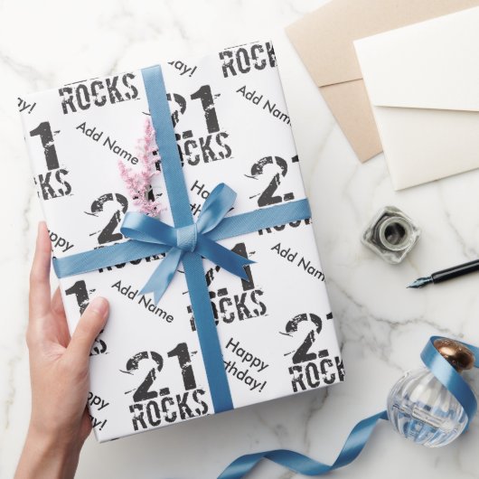Gepersonaliseerde 21e verjaardag - 21 raketten cadeaupapier (Geschenken)