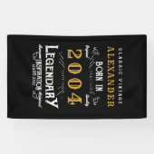 Gepersonaliseerde 21e Verjaardag Geboren 2004  Zwa Spandoek (Horizontaal)