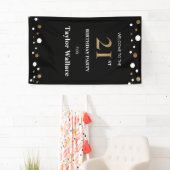 Gepersonaliseerde 21e verjaardag Gold en zwarte st Spandoek (Insitu)
