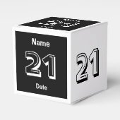 Gepersonaliseerde 21e verjaardag gunst box bedankdoosjes (Voorkant Zijde)