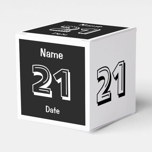 Gepersonaliseerde 21e verjaardag gunst box bedankdoosjes (Voorkant Zijde)