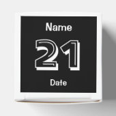 Gepersonaliseerde 21e verjaardag gunst box bedankdoosjes (Bovenkant)