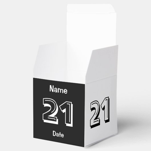 Gepersonaliseerde 21e verjaardag gunst box bedankdoosjes (Geopend)