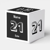Gepersonaliseerde 21e verjaardag gunst box bedankdoosjes (Achterkant)