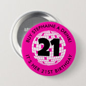 Gepersonaliseerde 21e verjaardag Koop me een Drink Ronde Button 7,6 Cm (Voorkant /achterkant)