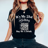 Gepersonaliseerde 21e Verjaardag Koop me een Drink T-shirt