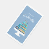 Gepersonaliseerde 21e verjaardag met blauwe en gou servet (Hoek)