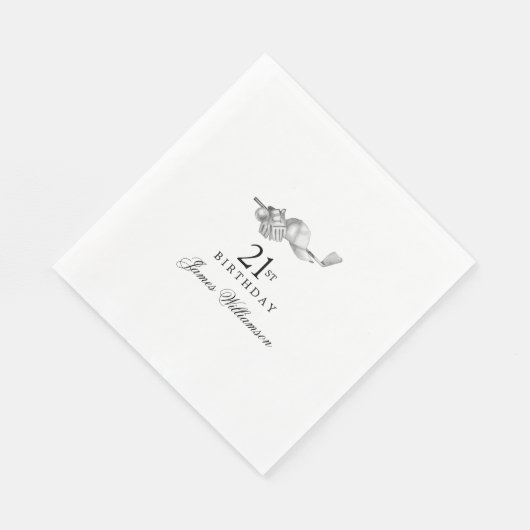 Gepersonaliseerde 21e verjaardag Party Golf Thema Servet (Hoek)