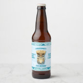 Gepersonaliseerde 21e verjaardag Tiki Hawaiian Lua Bier Etiket (Voorkant)