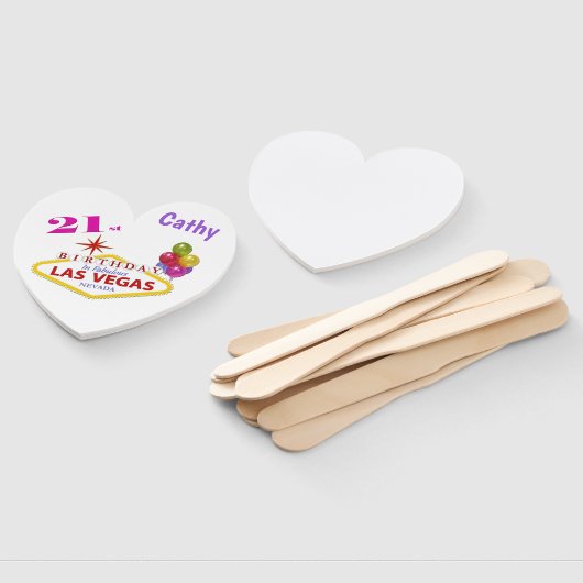 Gepersonaliseerde 21st Las Vegas Birthday set van  Handwaaier (Niet-gemonteerd)